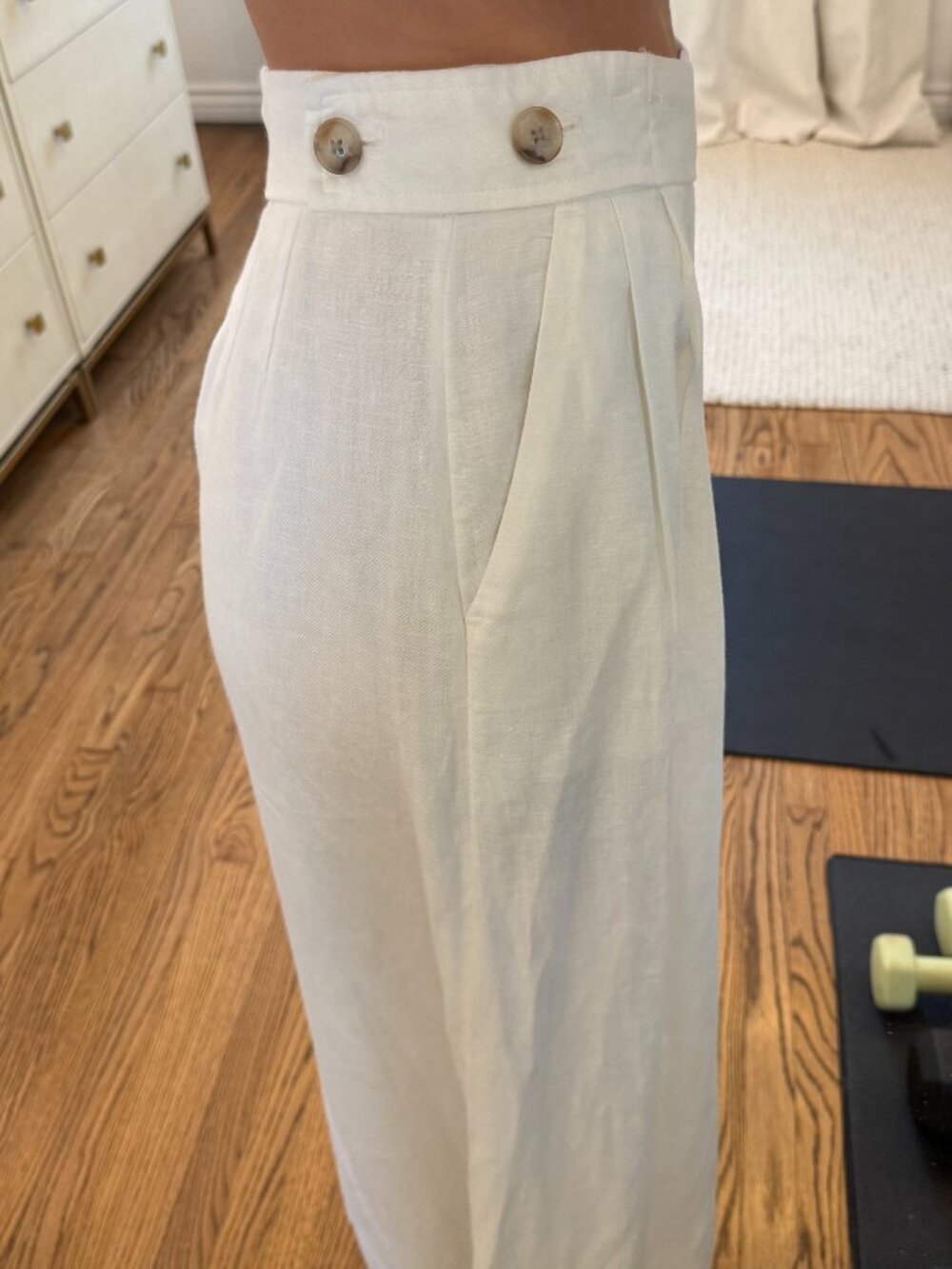 Banana Republic White Linen Wide Leg Palazzo Pants - Picture 3 of 11
